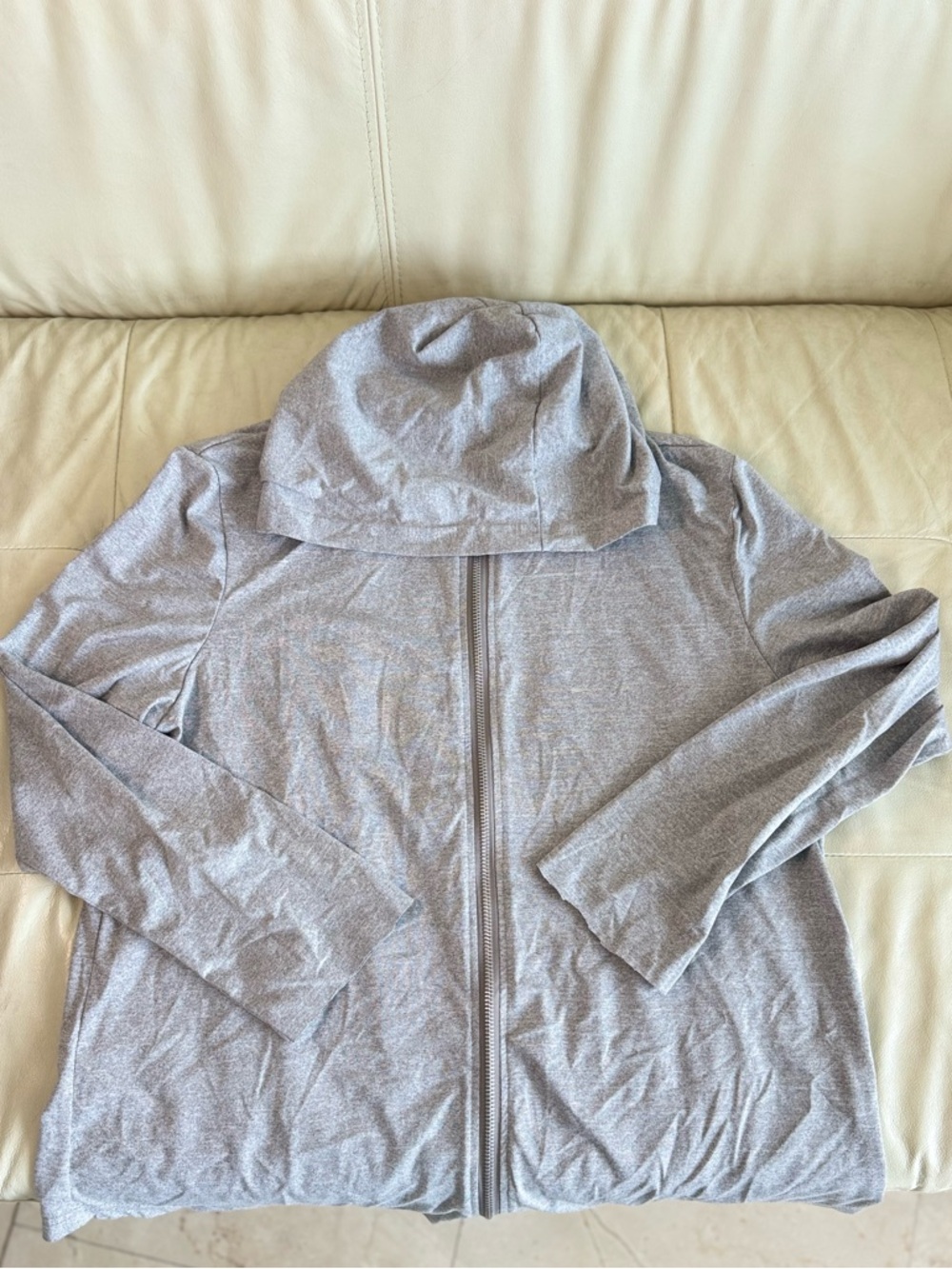 Light Gray Zip-Up Hooded Sweater and Pant